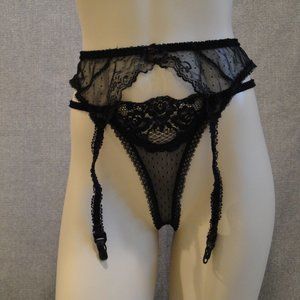 Black lace garter belt